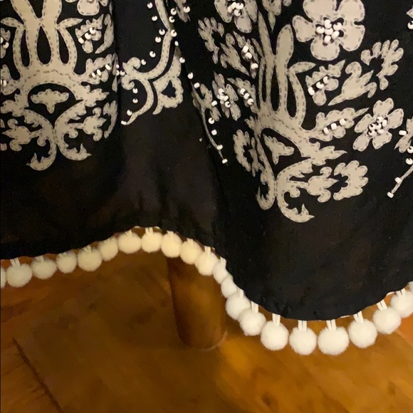 ❤️❤️❤️Loft Boho Embellished Skirt Pom Pom trim 6 - Picture 4 of 8